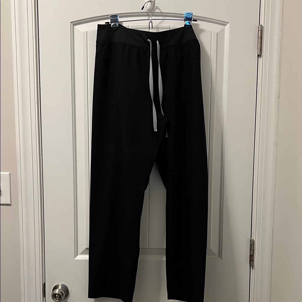 Figs Black Women’s Scrub Pants with Gray Drawstring